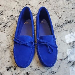 NEW JCrew Blue Suede Driving Moccasins